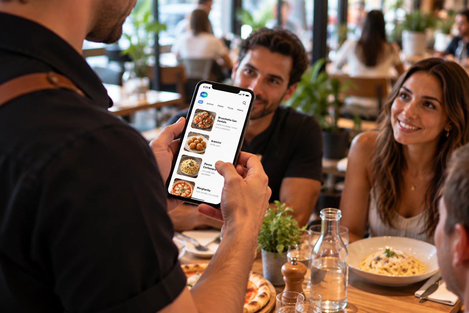 Asky running on a cellular — Customer menu