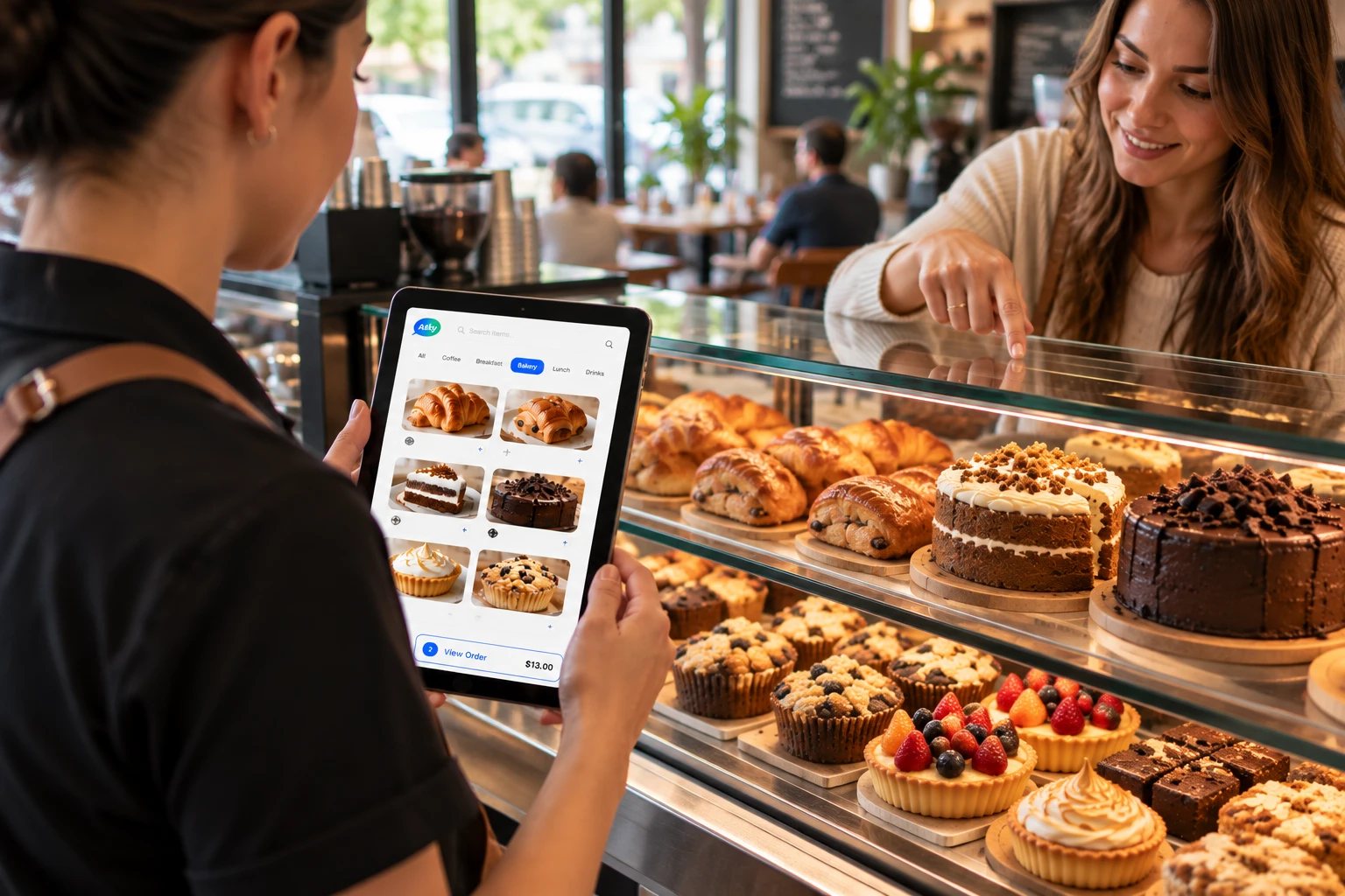 Asky running on a tablet — Counter ordering
